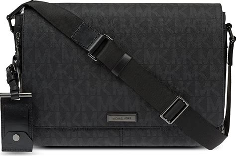 view fullscreen michael kors men's black flap messenger bag|Men's Black Crossbodies & Messengers .